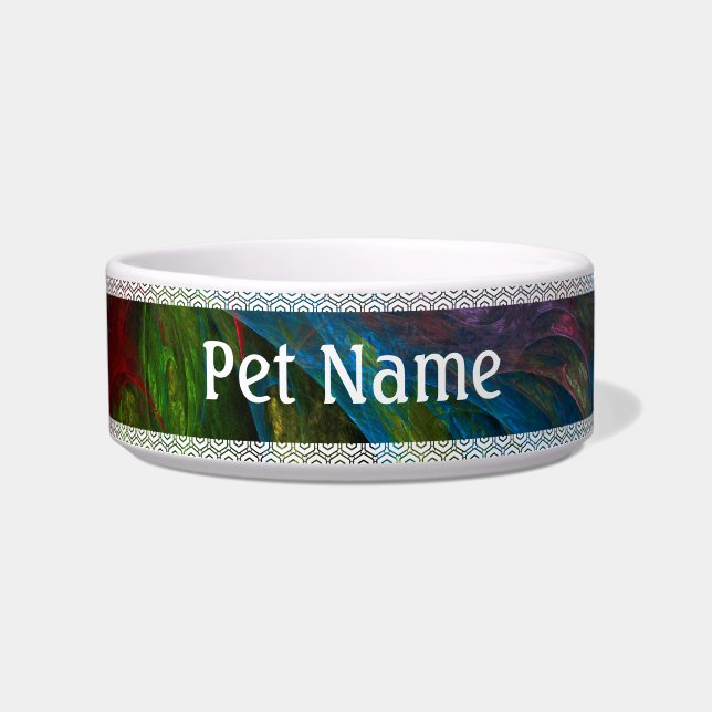 Écuelle Genèse Bleu Abstrait Art Chat Bowl (Devant)