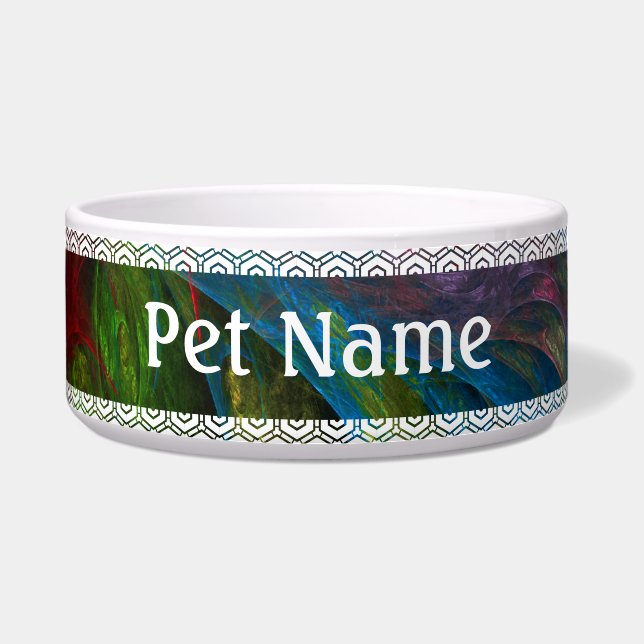 Écuelle Genesis Blue Abstrait Art Chien Bowl (Devant)