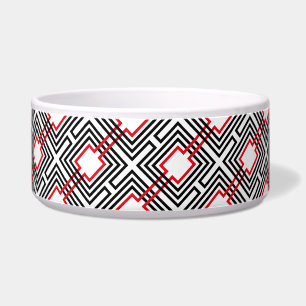 Écuelle Géométrique rouge et blanc noir