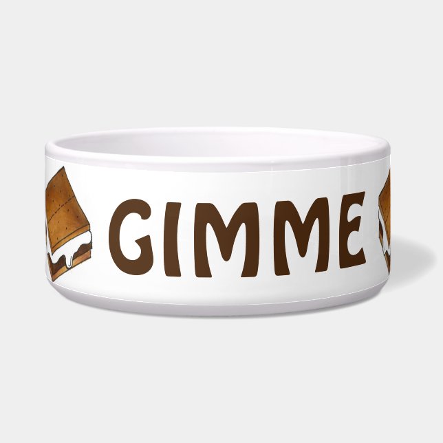 Écuelle GIMME S'MORE Marshmallow S'mores Traite Pet Bowl (Gauche)