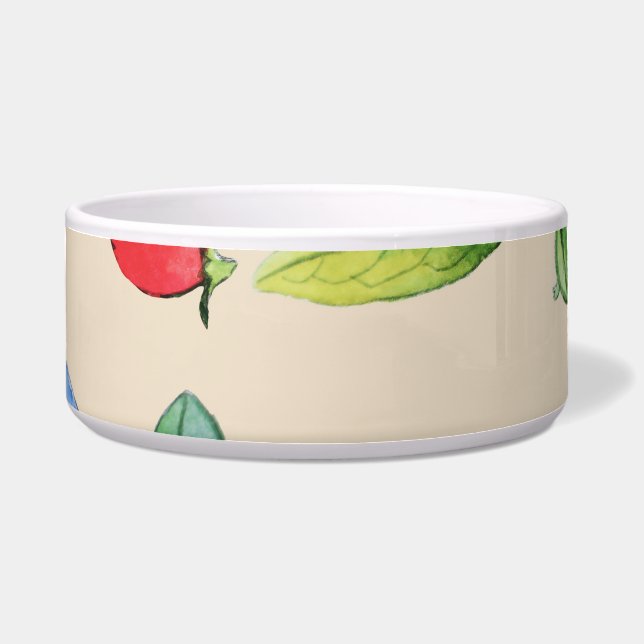 Écuelle Goji, bleuet : aquarelle motif. (Devant)