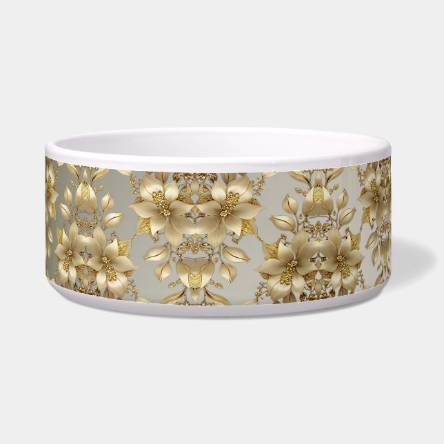 Écuelle Golden Floral Pet Bowl (Gauche)