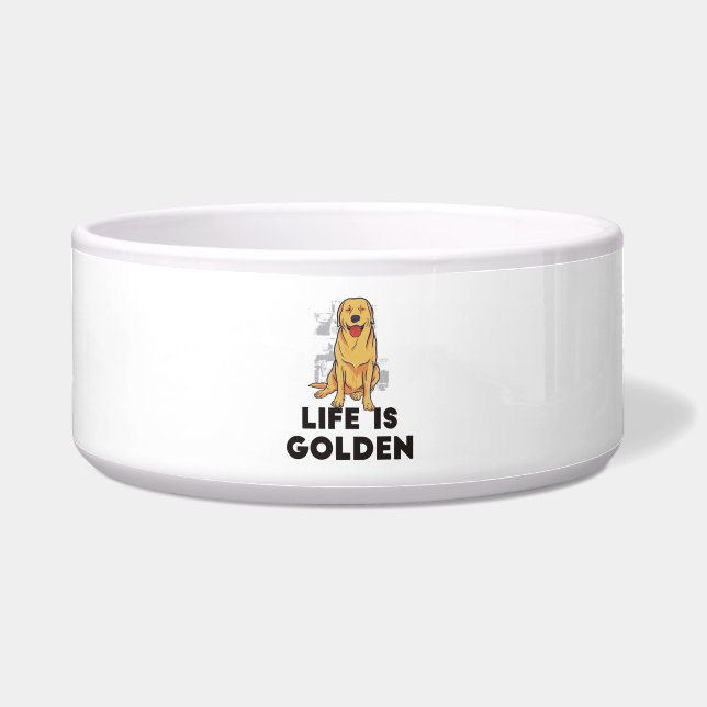 Écuelle Golden Retriever Dog - La vie est dorée (Devant)