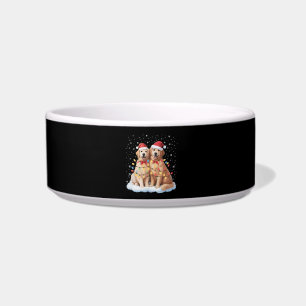 Écuelle Golden Retriever Noël Chapeau de Père Noël Renne 