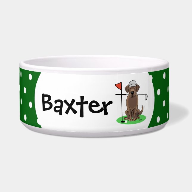Écuelle Golf Labrador Retriever Chocolat Chien - Mignon (Devant)