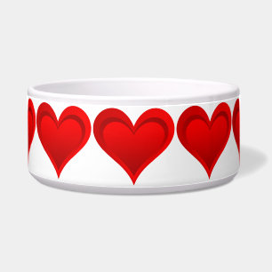 Écuelle Gradients RED LOVE HEART + votre texte et vos idée
