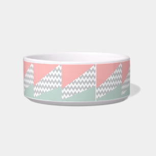 Écuelle Gray Chevron Mint et Coral