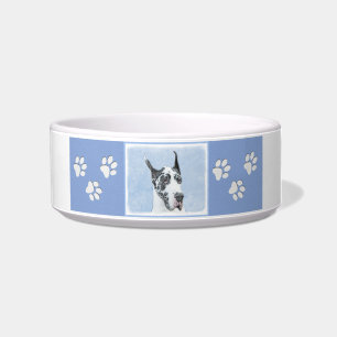 Écuelle Great Dane (Harlequin) Painting - Original Dog Art