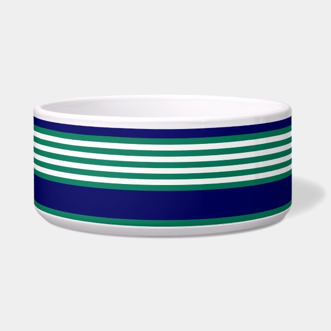 Écuelle Green and white stripes pattern with navy blue (Devant)
