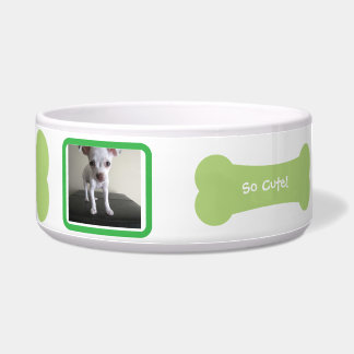 Écuelle Green Dog Bone Photo Personnalisée Pet Bowl