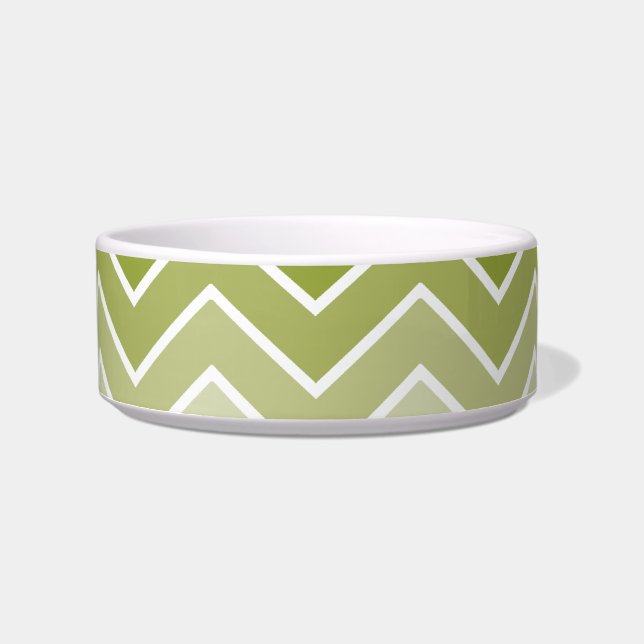 Écuelle Green Ombre Zig Zag Chevron Motif Pet Bowles (Devant)