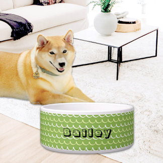 Écuelle  Green Waves Pattern Ceramic Pet Bowl