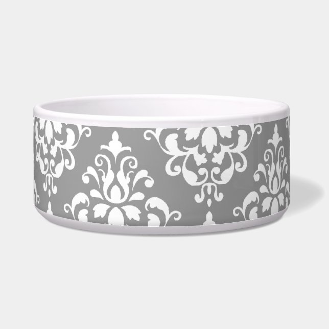 Écuelle Gris Blanc Vintage Damas Modèle 1 (Devant)