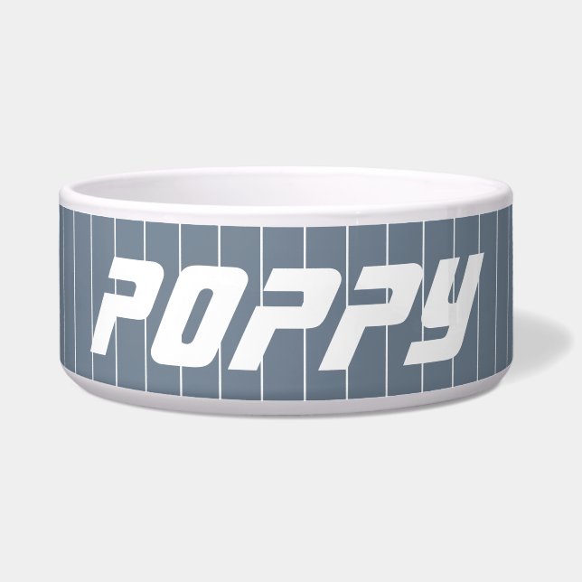 Écuelle Gris d'ardoise blanc mince Nom vertical strié (Devant)