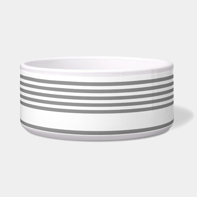 Écuelle Gris et blanc cinq bandes motif (Devant)
