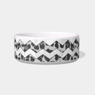 Écuelle Gris léopard Chevron et gris clair