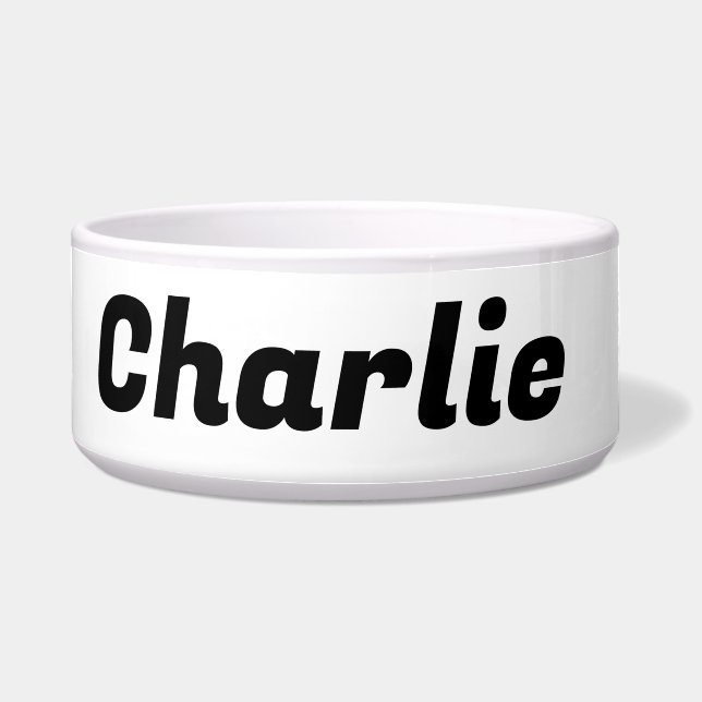 Écuelle Grosse boîte blanche personnalisée pour chien (Devant)