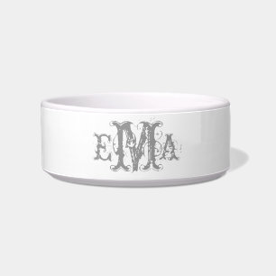 Écuelle Grunge Chic Personnalisé Monogram Pet Bowl