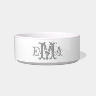 Écuelle Grunge Chic Personnalisé Monogram Pet Bowl