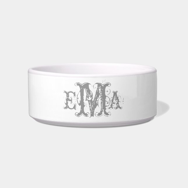 Écuelle Grunge Chic Personnalisé Monogram Pet Bowl (Devant)
