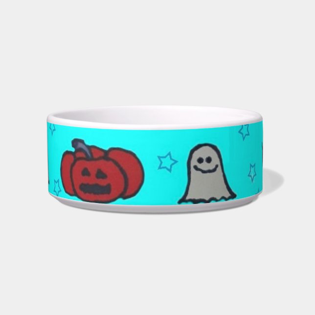 Écuelle Halloween amusant Imprimer en bleu (Devant)