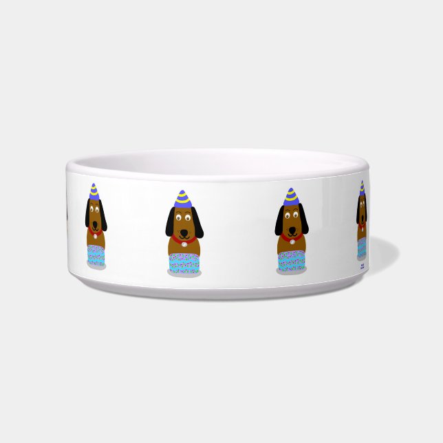 Écuelle Happy Birthday Pup Ceramic Pet Bowl (Droite)