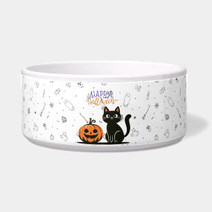 Écuelle Happy Halloween chat et citrouille
