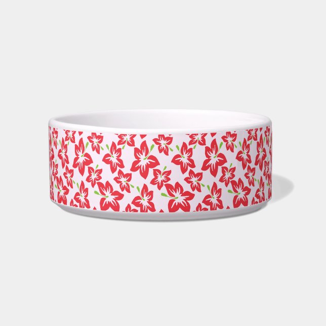 Écuelle Hibiscus Rouge, Fleurs Rouges, Motif De Fleurs (Devant)