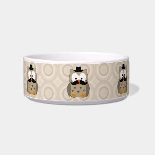 Écuelle Hibou avec la moustache et le casquette
