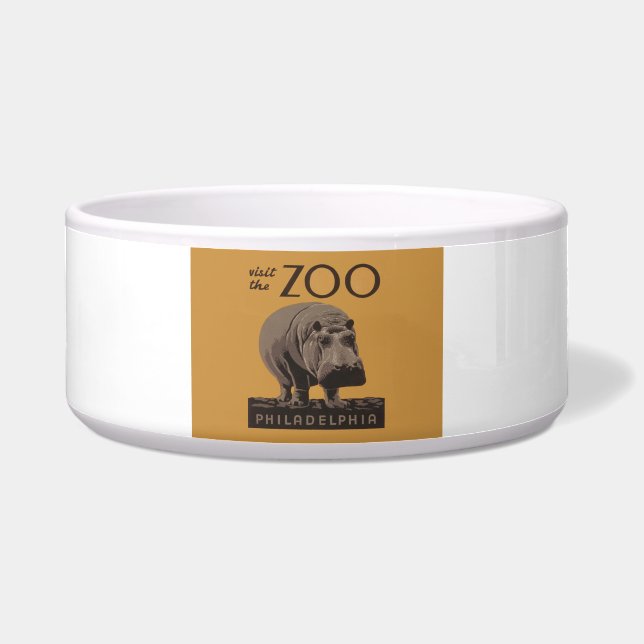 Écuelle Hippopotame vintage hippo zoo poster wpa (Devant)