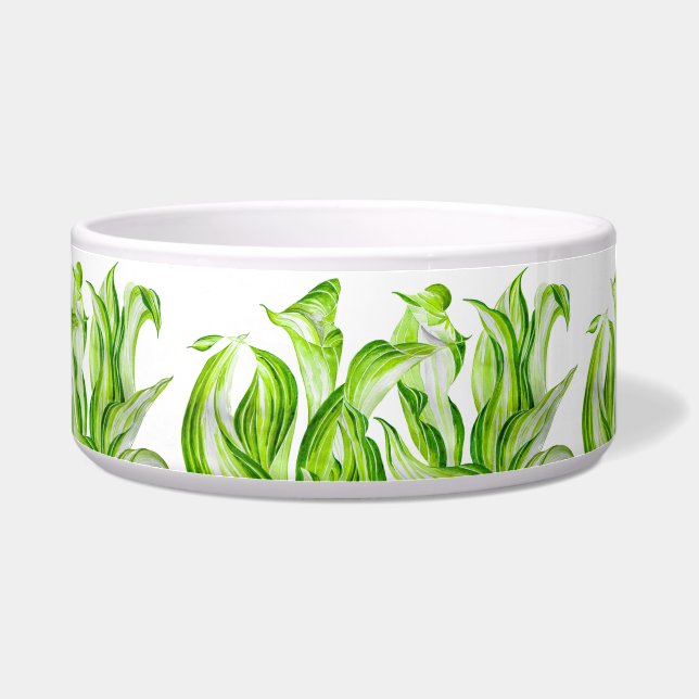 Écuelle 'Hosta avec la mosta' sur un bol de salade en céra (Droite)