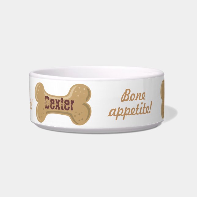 Écuelle Hot Diggity_Bone appétit_personalisé chien os (Devant)