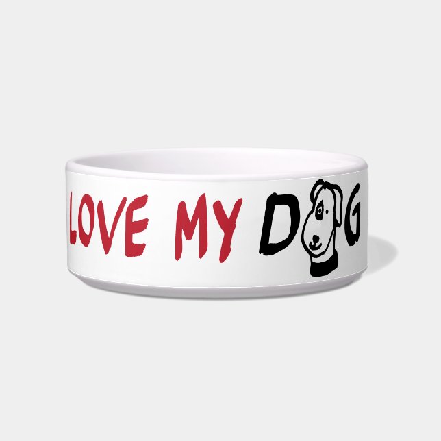 Écuelle I Love My Dog with dog illustration (Droite)