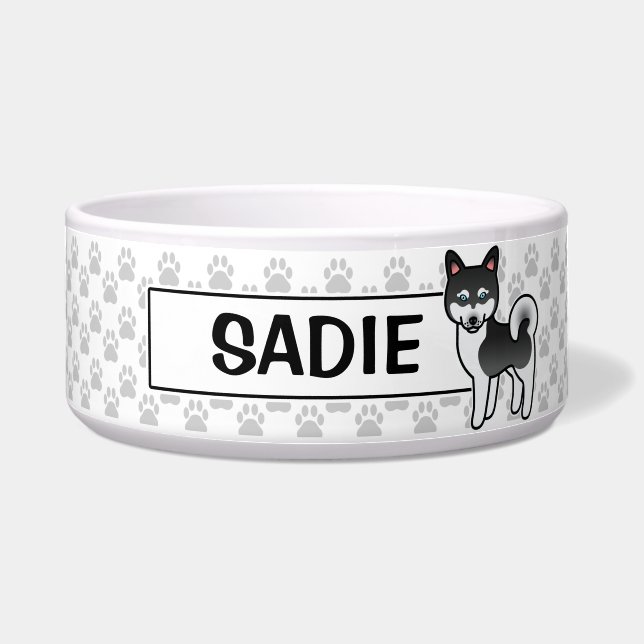 Écuelle Illustration de chien Alaskan Klee Kai noir et bla (Devant)