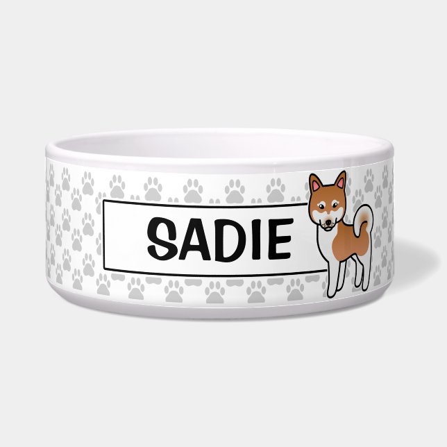 Écuelle Illustration de chien Alaskan Klee Kai rouge et bl (Devant)