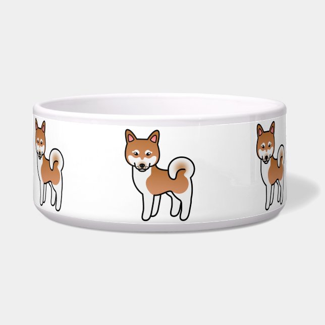 Écuelle Illustration de chien Alaskan Klee Kai rouge et bl (Devant)