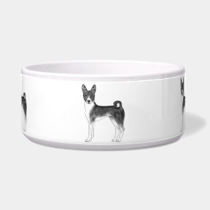 Écuelle Illustration de chien Basenji mignon en noir et bl