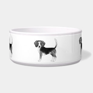 Écuelle Illustration de chien Beagle mignon en noir et bla