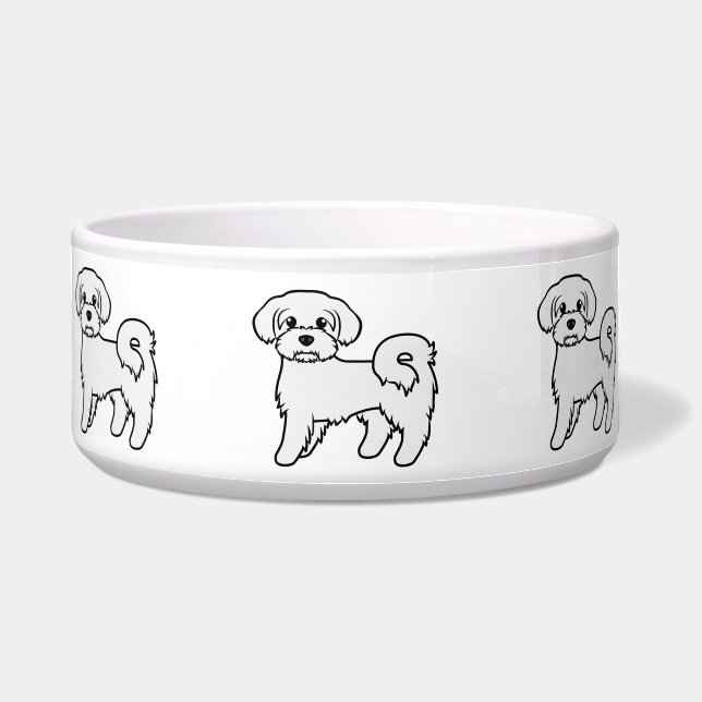 Écuelle Illustration de chien de dessin animé mignon malta (Devant)