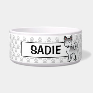 Écuelle Illustration de chien Malamute d'Alaska gris et bl