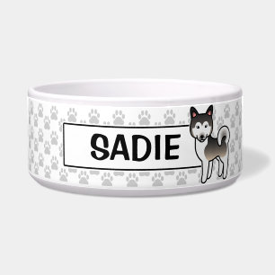 Écuelle Illustration de chien Malamute d'Alaska gris loup