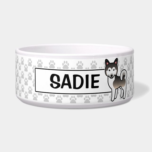 Écuelle Illustration de chien Malamute d'Alaska gris loup (Devant)