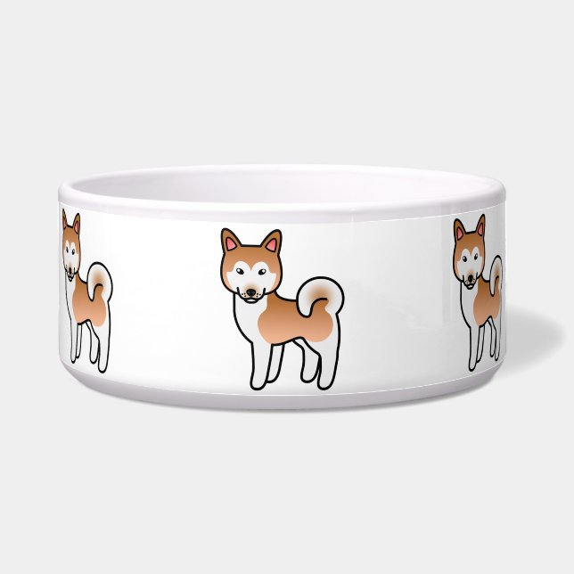 Écuelle Illustration de chien Malamute d'Alaska rouge et b (Devant)