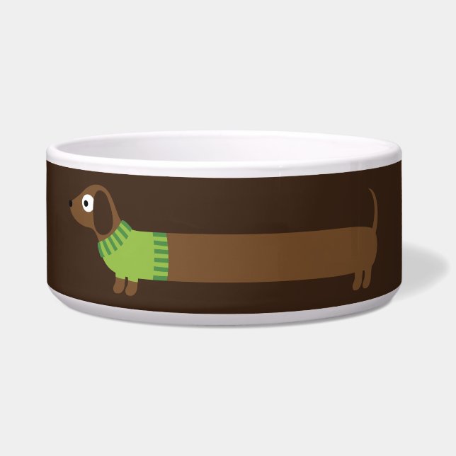 Écuelle Illustration de mignons longs Dachshund (Devant)