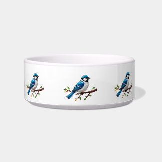 Écuelle Illustration d'oiseau chanteur bleu sur une branch