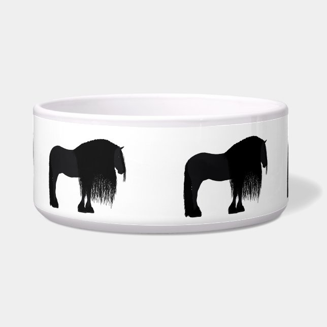 Écuelle Illustration moderne du cheval friésien (Devant)