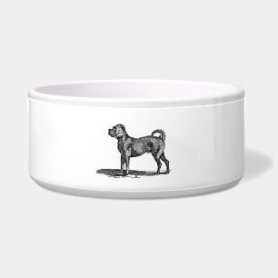 Écuelle Illustration vintage de chien de carlin de 1800s -