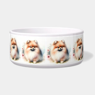 Écuelle Image d'aquarelle mignonne Pomeranian