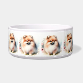 Écuelle Image d'aquarelle mignonne Pomeranian