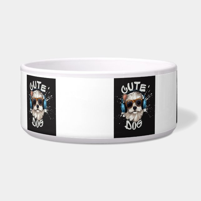 Écuelle IMAGE DE CHIEN CUTE,,, Céramique Pet Bowl (Devant)